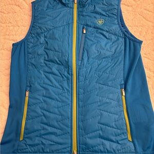 Ariat Teal Blue Vest with Lime Zippers